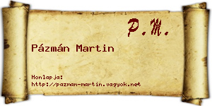 Pázmán Martin névjegykártya