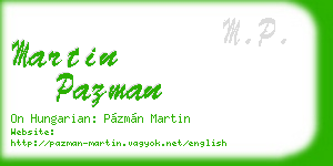 martin pazman business card